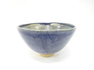 作家物　青釉　茶碗(無地箱付)